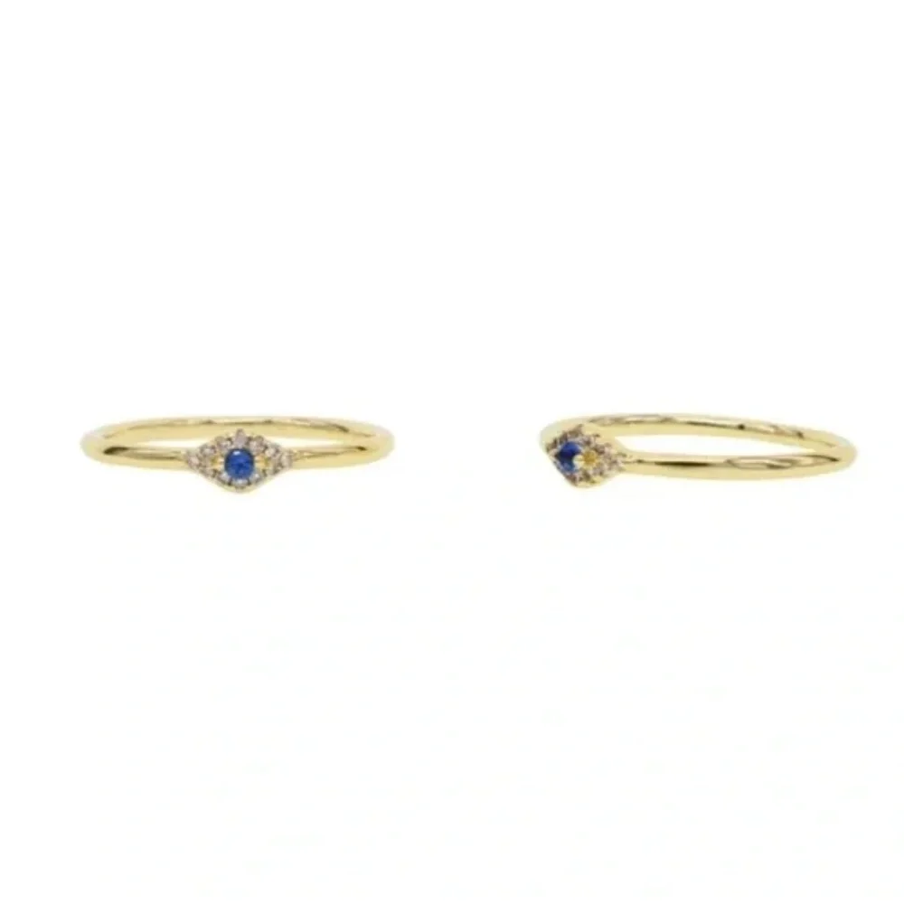 18K Gold Plated Paloma Evil Eye Ring - Picture 3 of 5